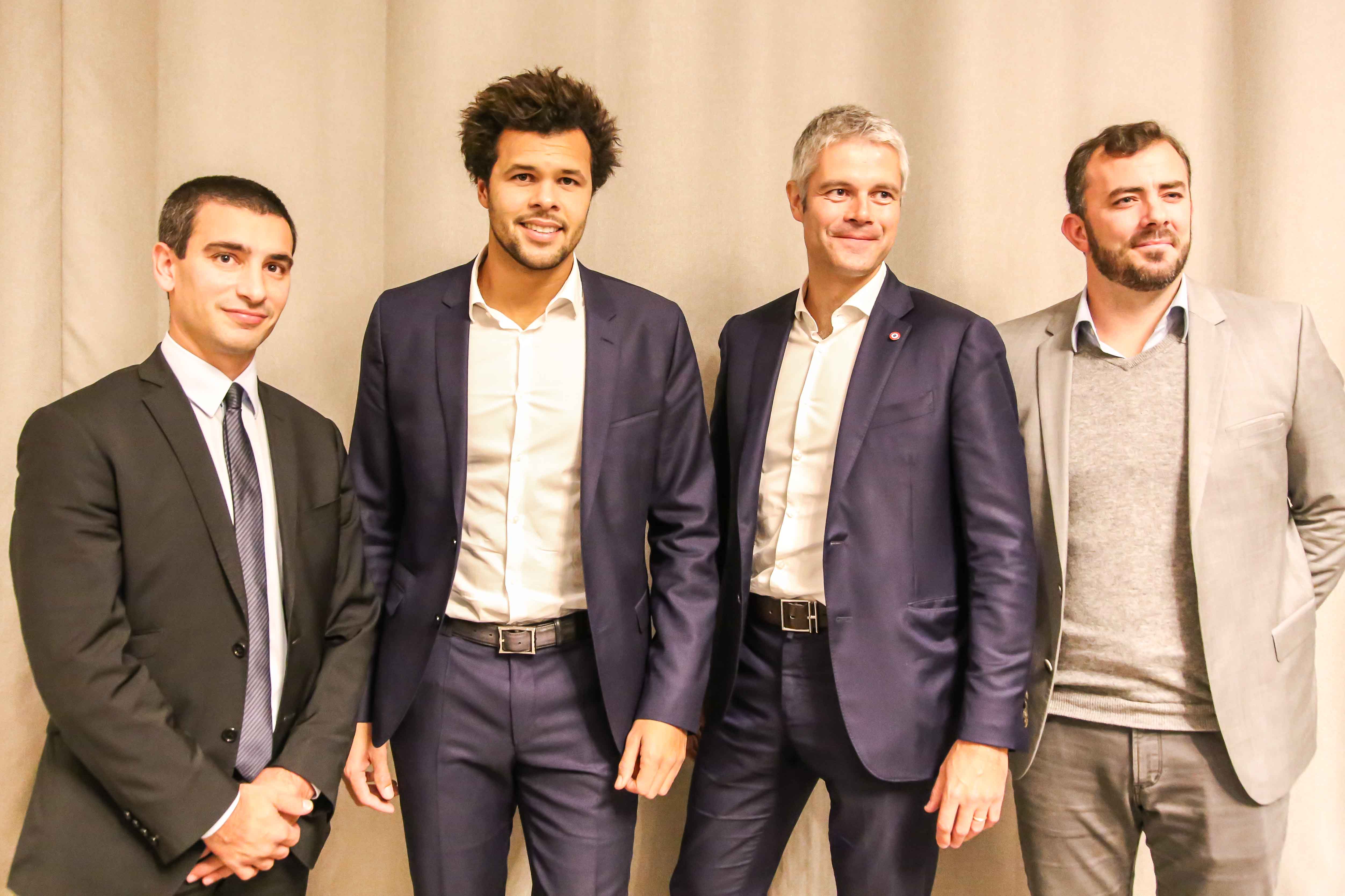 Yann Cucherat, Jo-Wilfried Tsonga, Laurent Wauquiez et Thierry Ascione