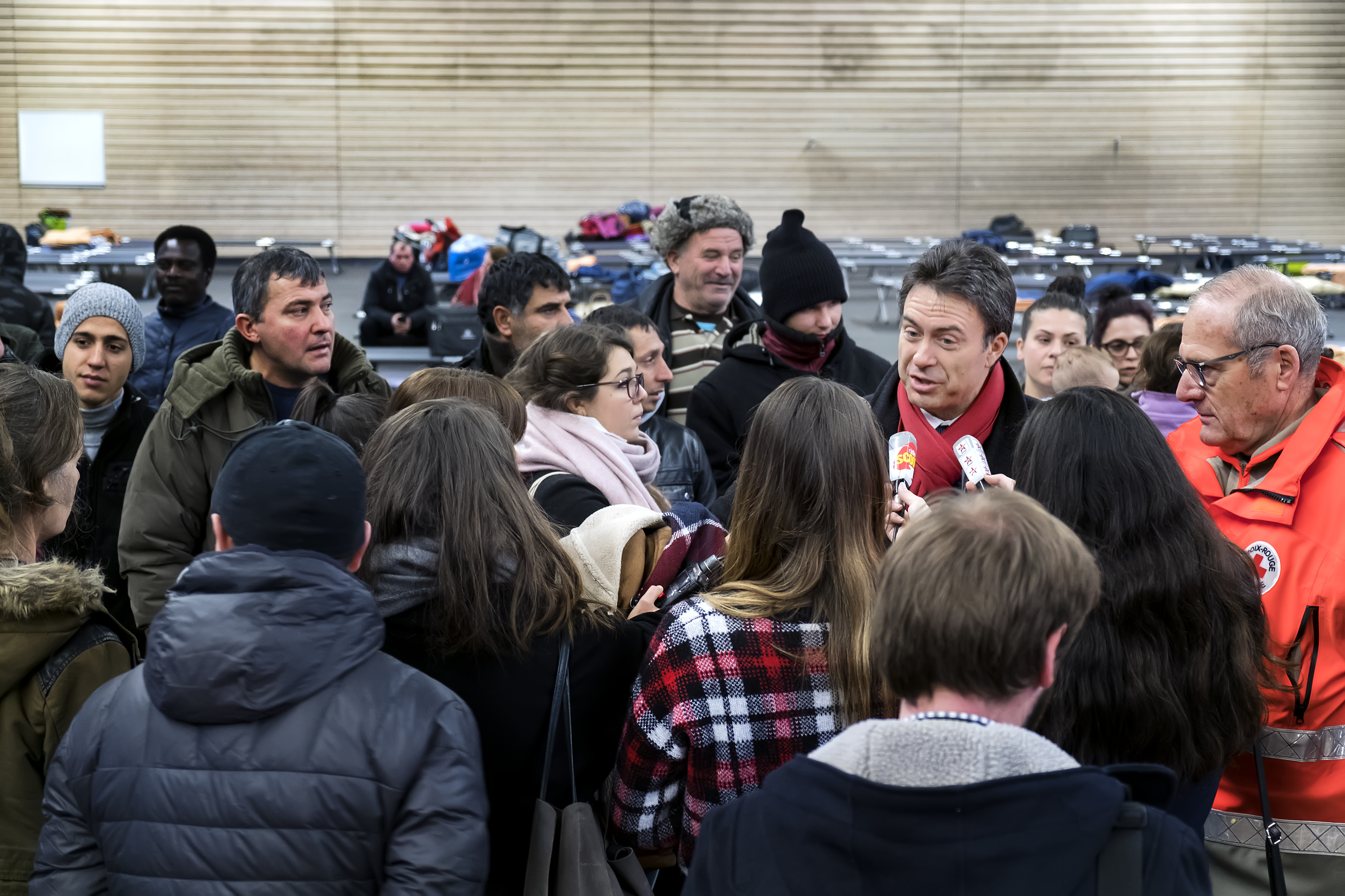 Xavier Inglebert, préfet délégué à l’égalité des chances, lors de la mise en place du plan Grand Froid à Lyon en janvier 2017 © Tim Douet