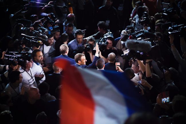 Emmanuel Macron Gerland caméras © Tim