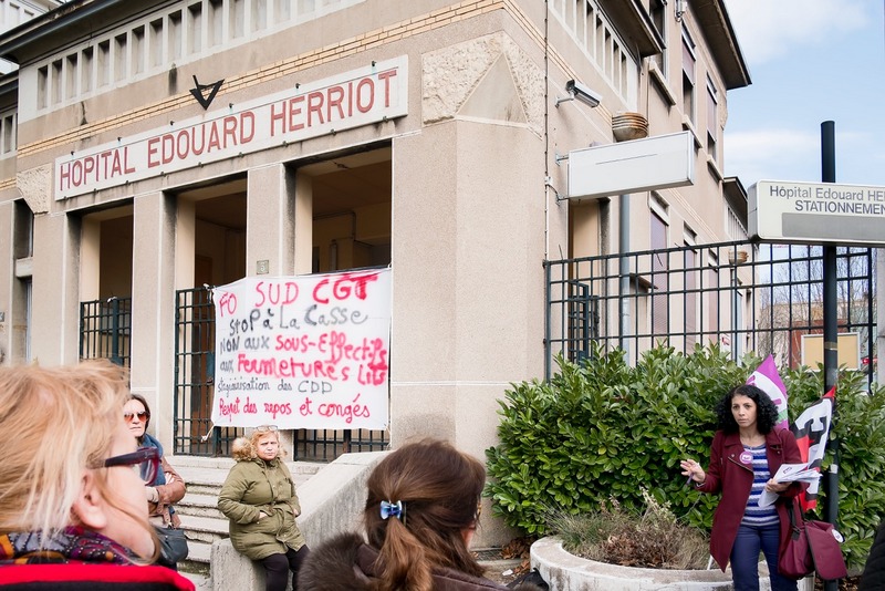 Grève à l'hôpital Edouard Herriot le 15 février 2017 © Tim Douet