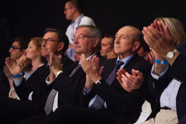 Gérard Collomb en meeting à Villeurbanne