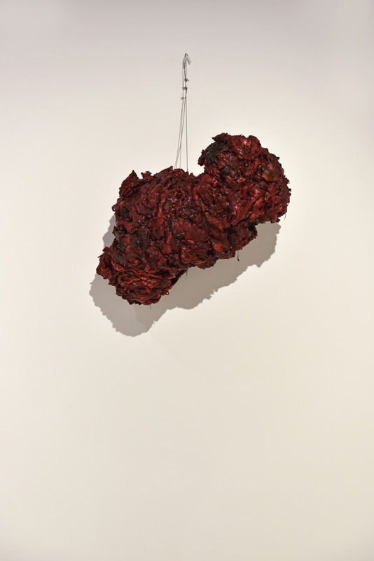 Anish Kapoor – Hung, 2016. Silicone et fibre de verre (ici dans l’exposition du musée d’Art moderne de Saint-Etienne, en novembre 2017) © Charlotte Piérot / ADAGP, Paris 2017.