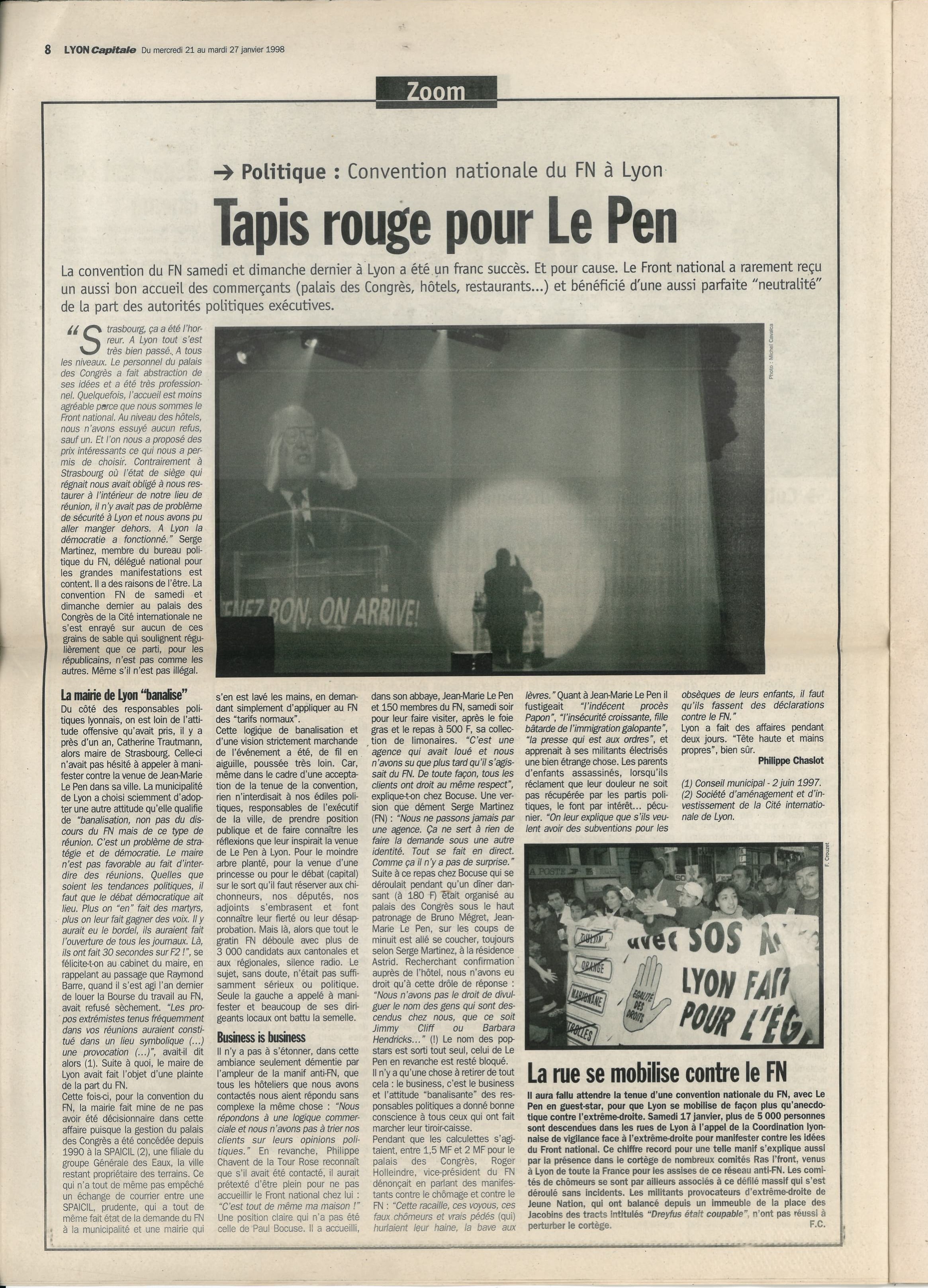 Lyon Capitale n°155, 21 janvier 1998, p. 8 © Lyon Capitale