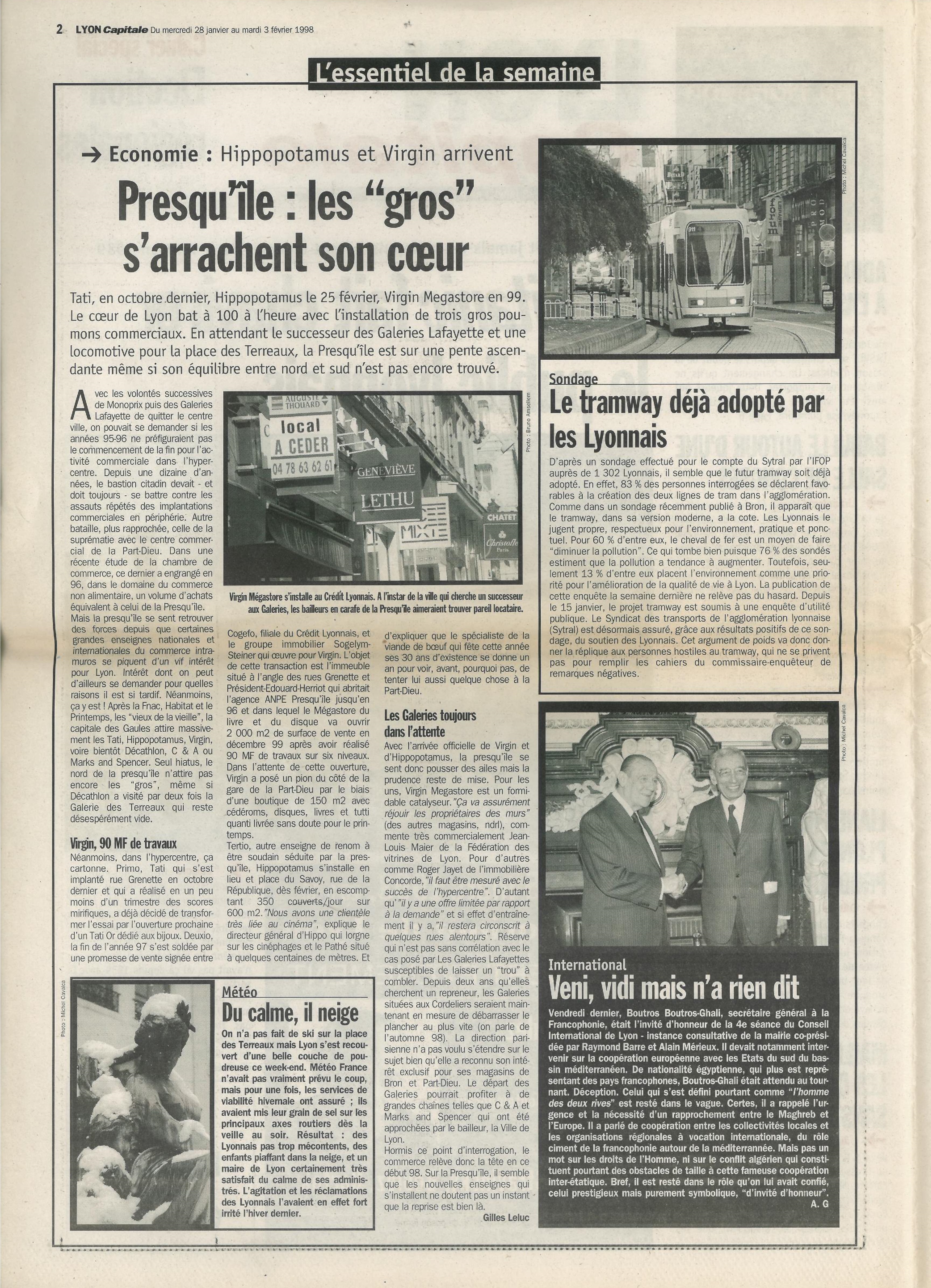 Lyon Capitale n°156, 29 janvier 1998, p. 2 © Lyon Capitale