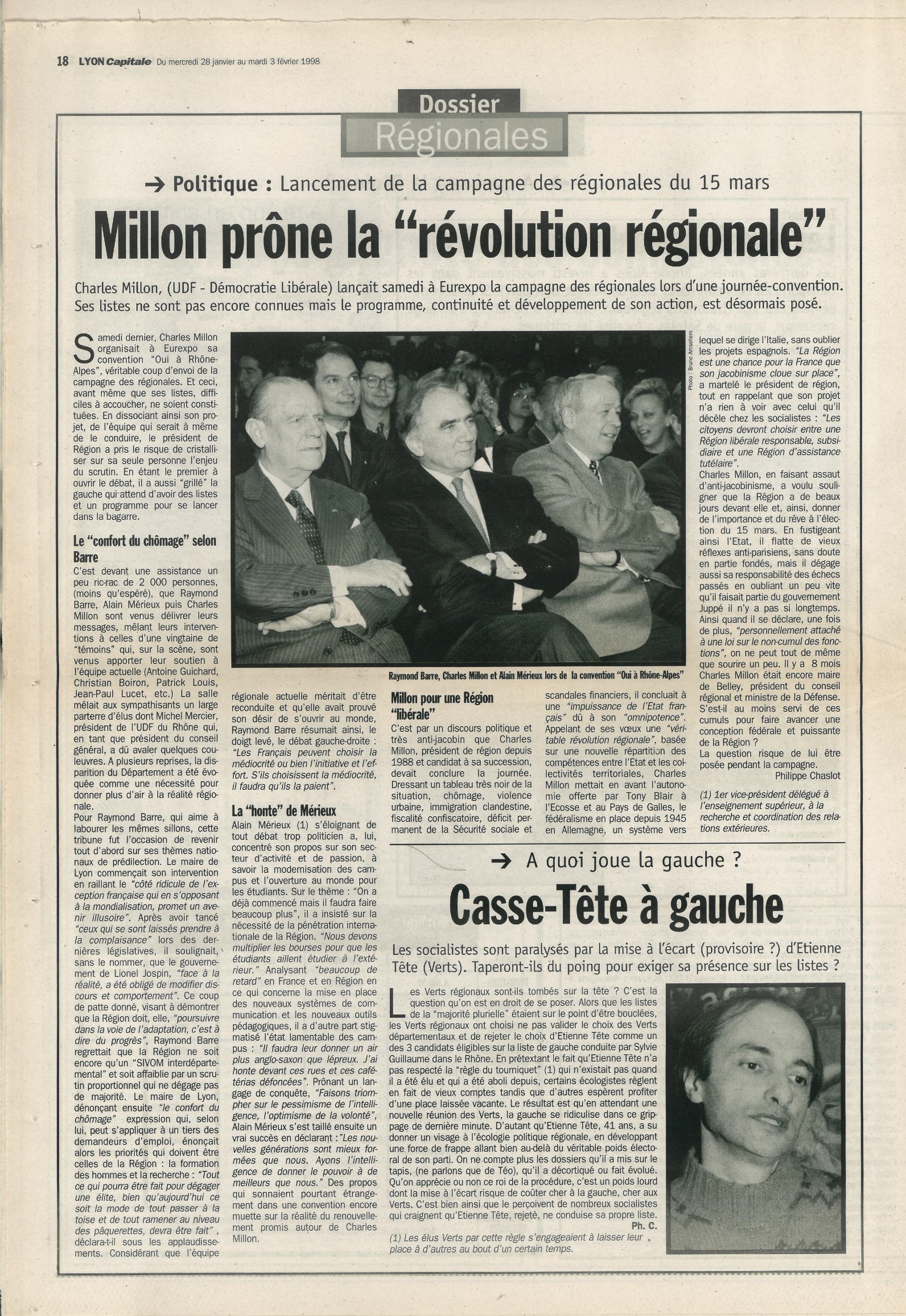 Lyon Capitale n°156, 28 janvier 1998, p. 18 © Lyon Capitale