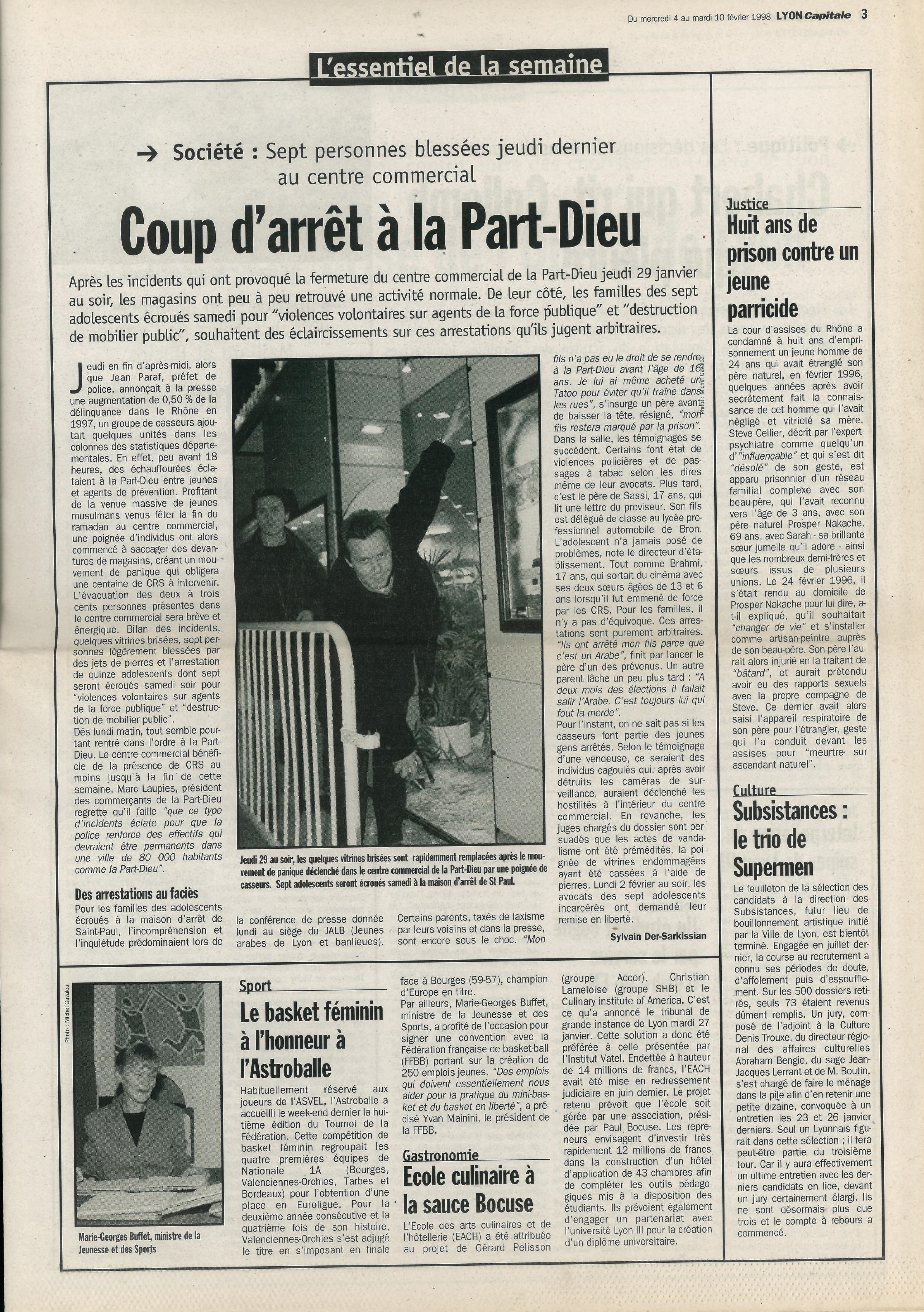 Lyon Capitale n°157, 4 février 1998, p. 3 © Lyon Capitale