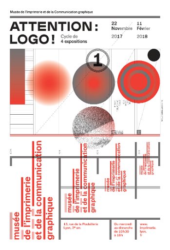 Visuel de l’exposition “Attention : Logo !” au musée de l’Imprimerie et de la Communication graphique © MICG Visuel de l’exposition “Attention : Logo !” au musée de l’Imprimerie et de la Communication graphique © MICG