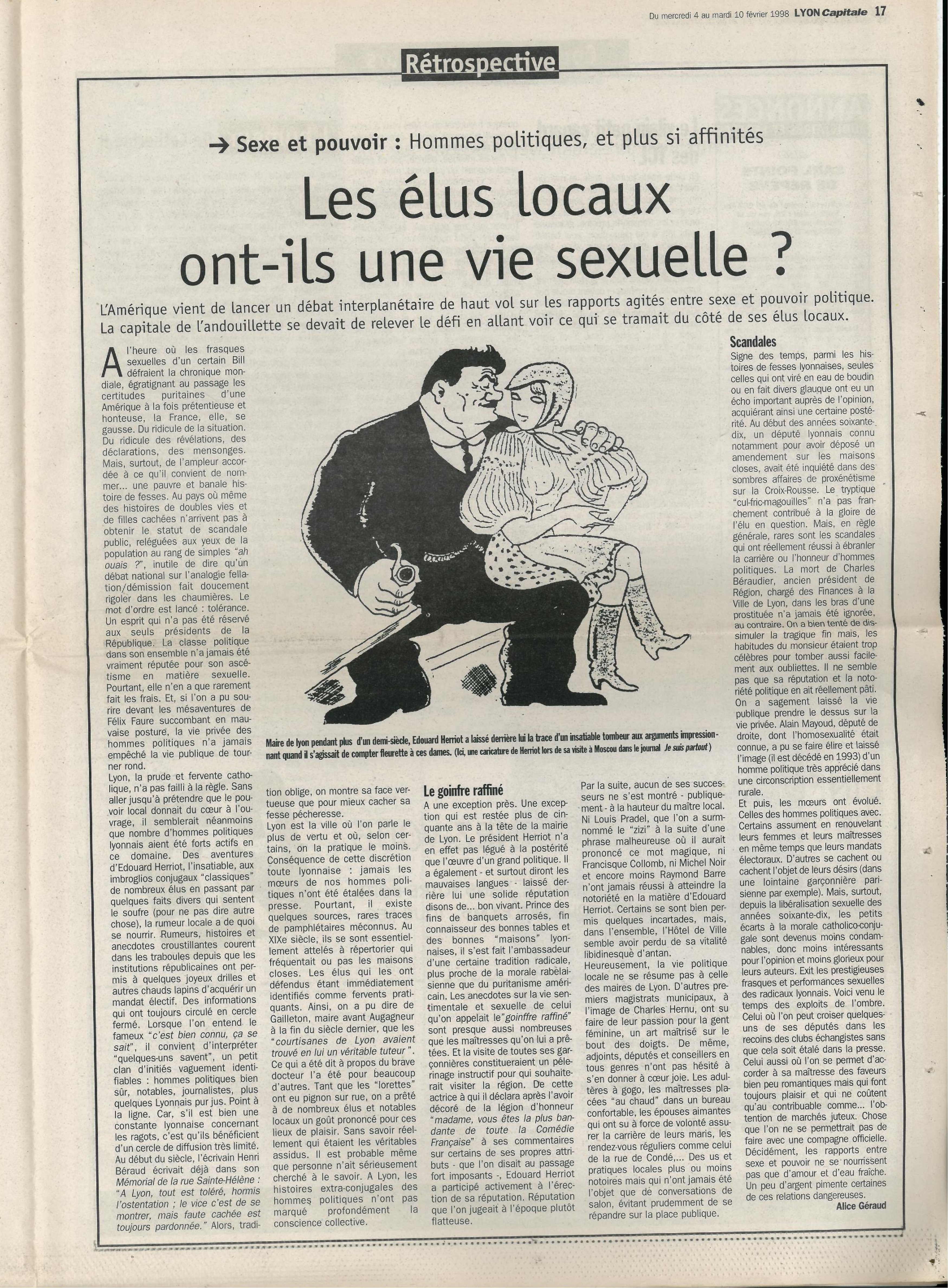 Lyon Capitale n°157, 4 février 1998, p. 17 © Lyon Capitale