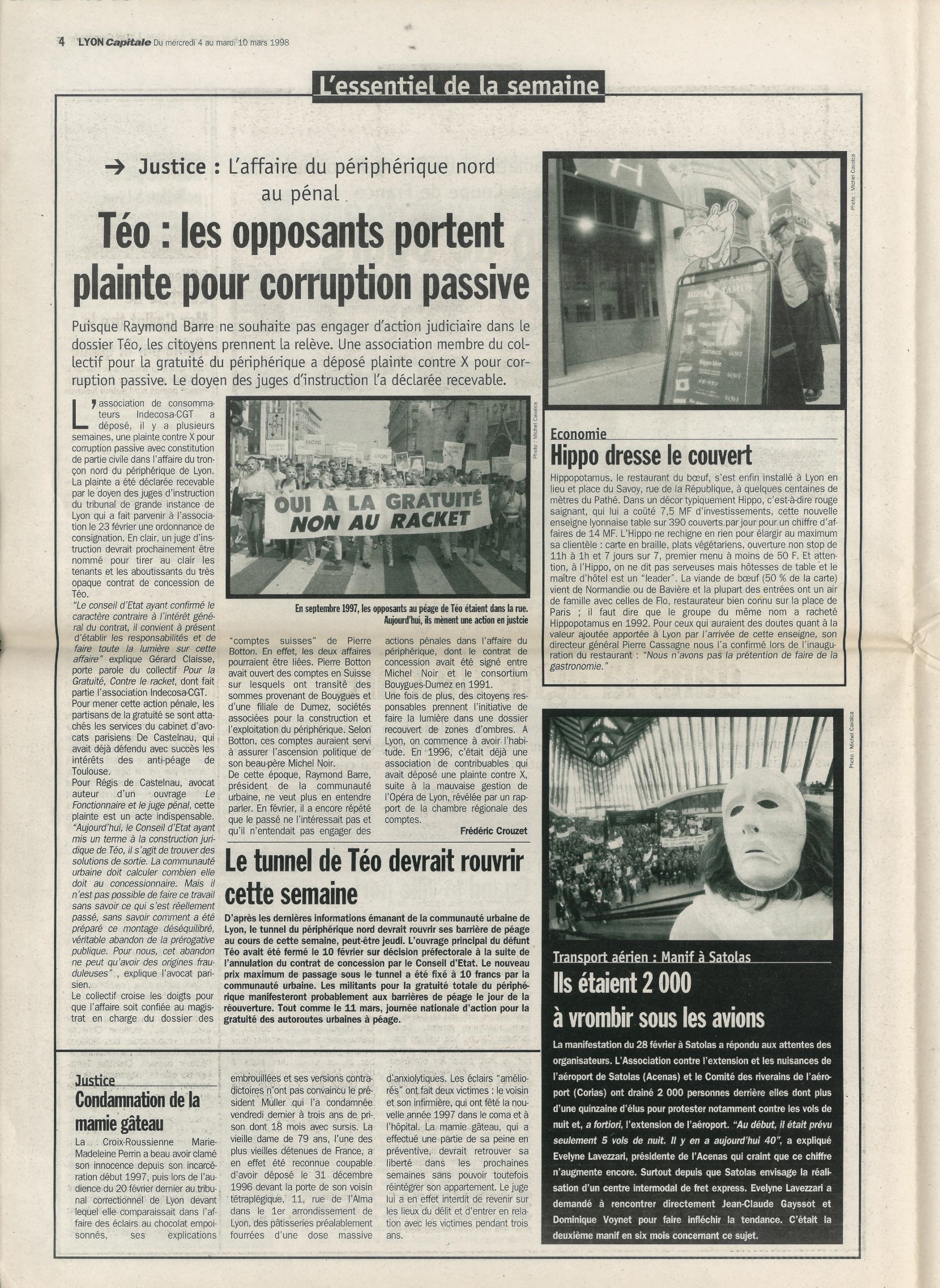 Lyon Capitale n°161, 4 mars 1998, p. 4 © Lyon Capitale