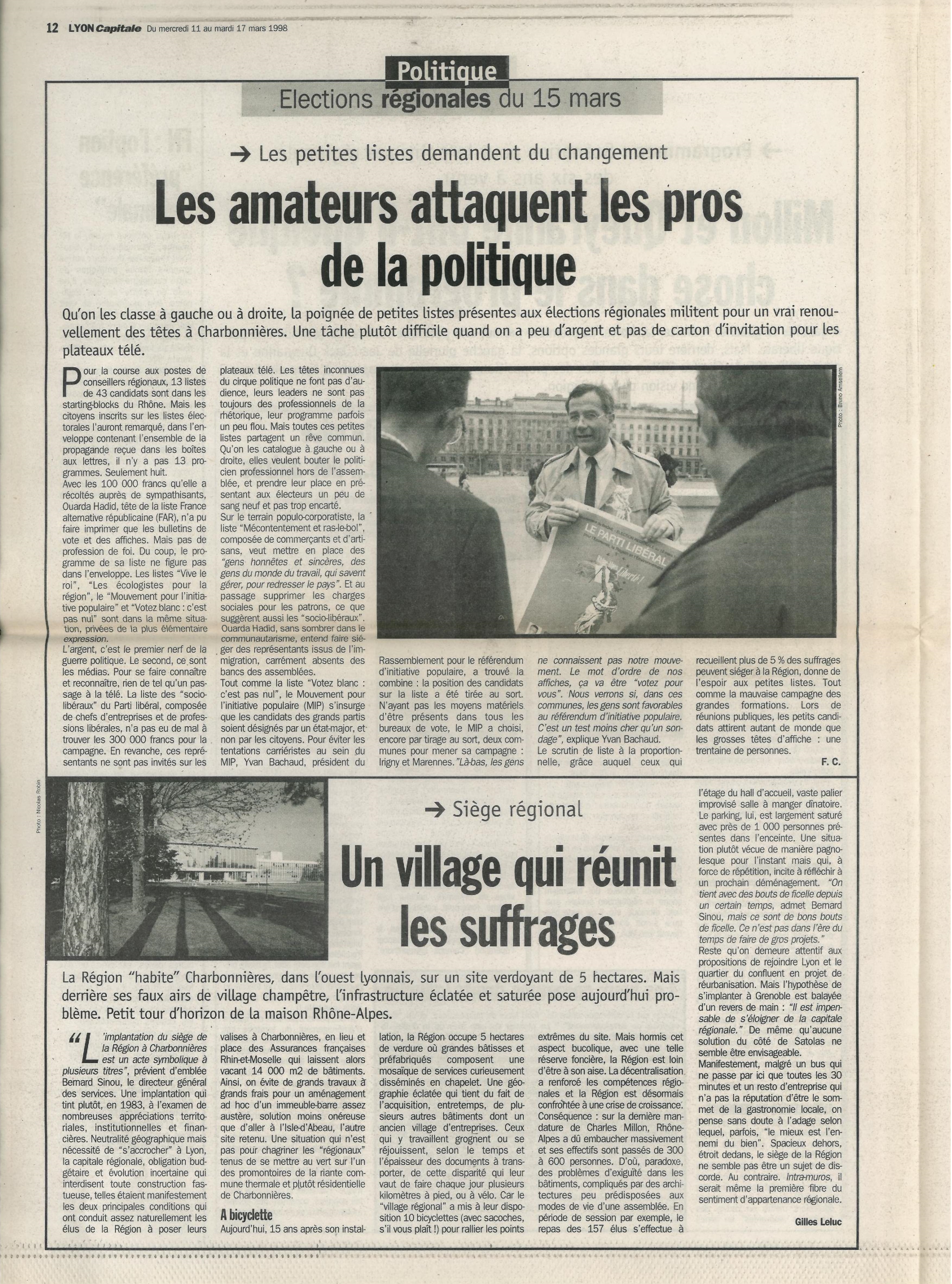 Lyon Capitale n°162, 11 mars 1998, p. 12 © Lyon Capitale
