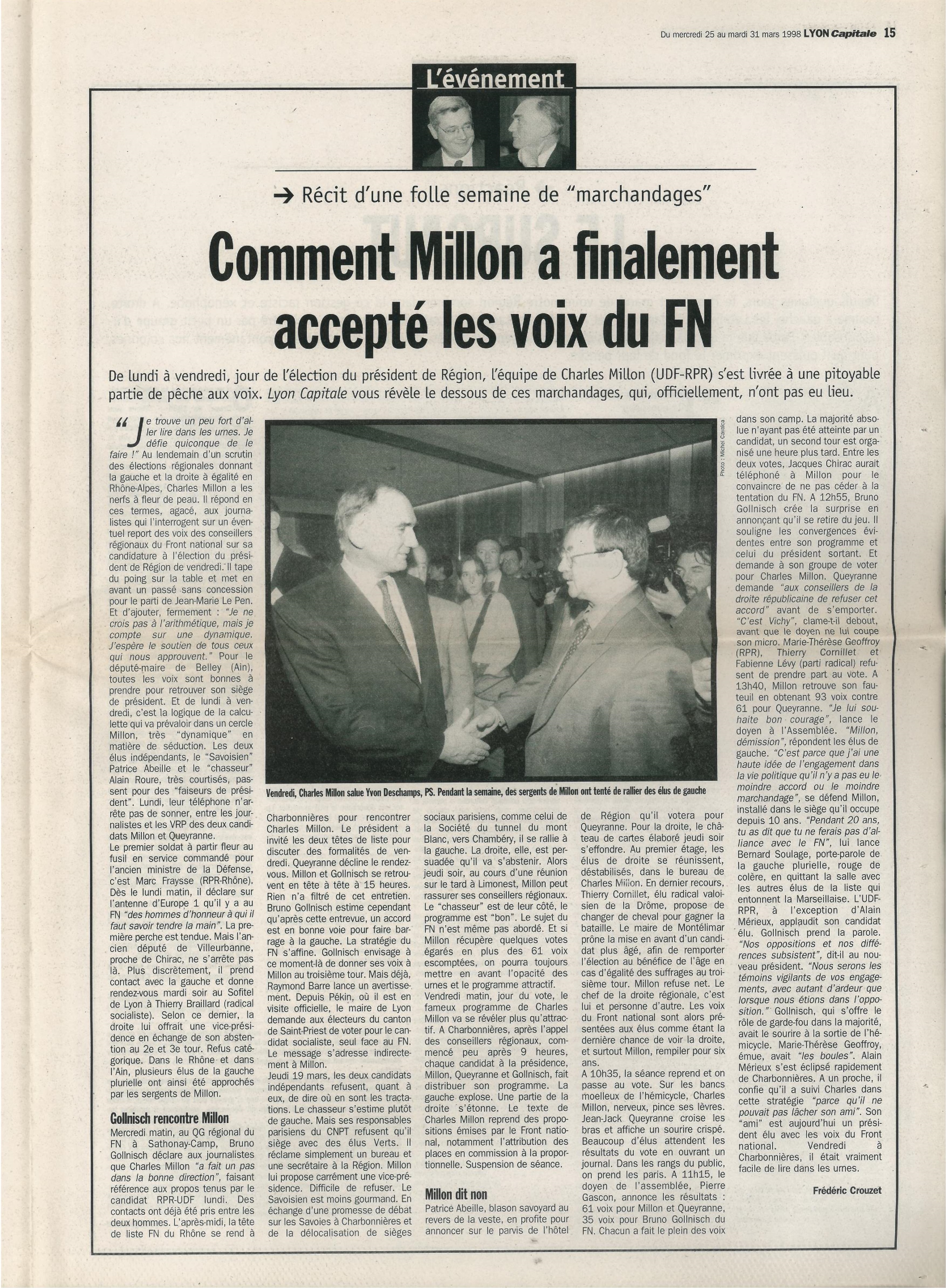 Lyon Capitale n°164, 25 mars 1998, p. 15 © Lyon Capitale