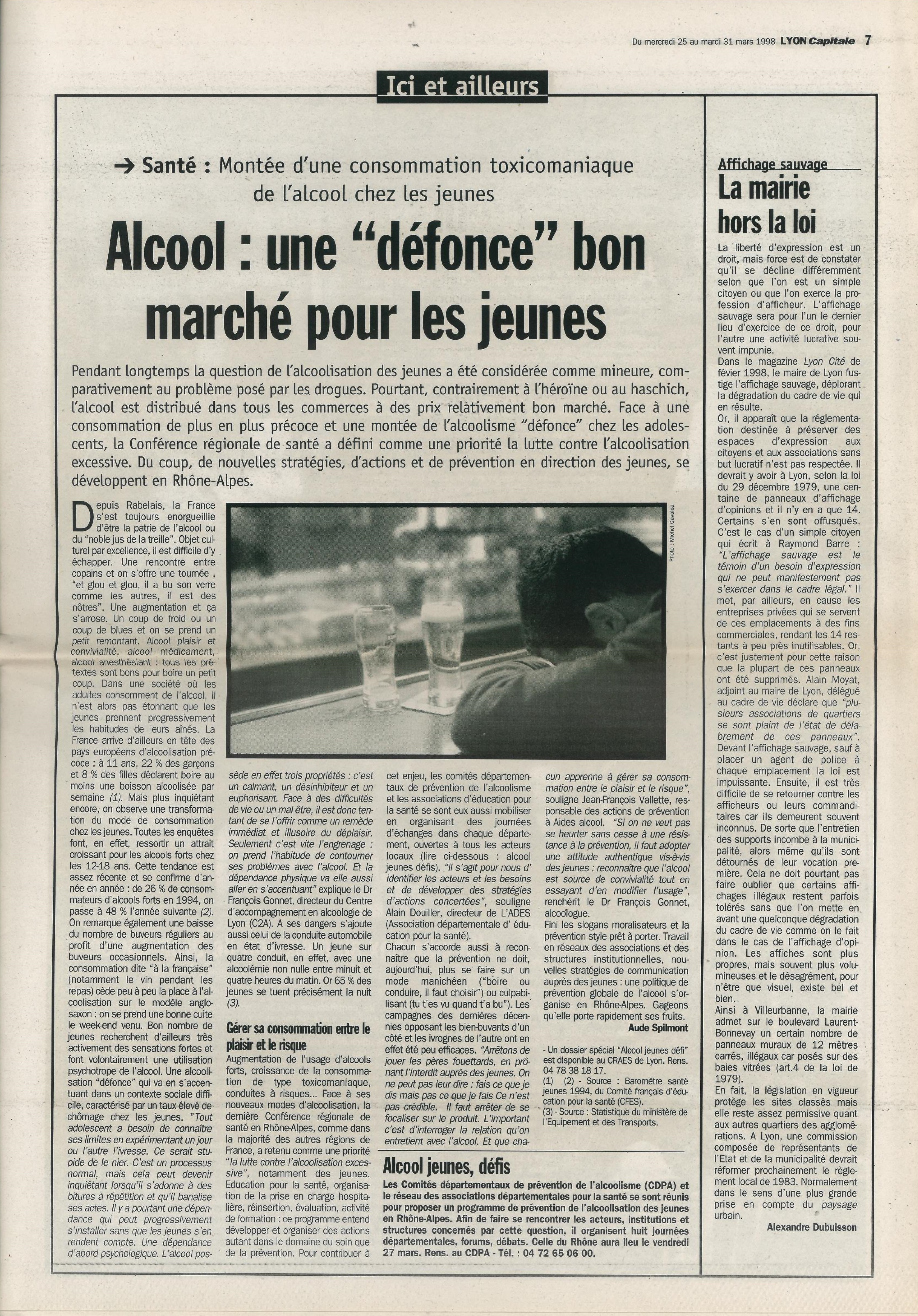 Lyon Capitale n°164, 25 mars 1998, p. 7 © Lyon Capitale