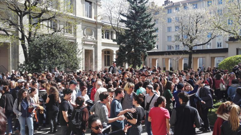 Mobilisation étudiante à Lyon 2 © TF