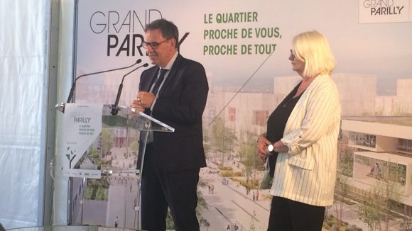 David Kimelfeld et Michèle Picard lord de la conférence de presse pour le Grand Parilly ( © Léa Dubuc)