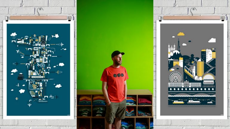 Sébastien Delabre, créateur des T-shirts Laspid © Tim Douet (montage LC)
