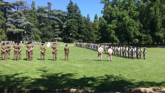 Cérémonie militaire au parc de la Tête d'Or