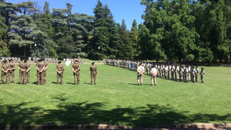 Cérémonie militaire au parc de la Tête d'Or