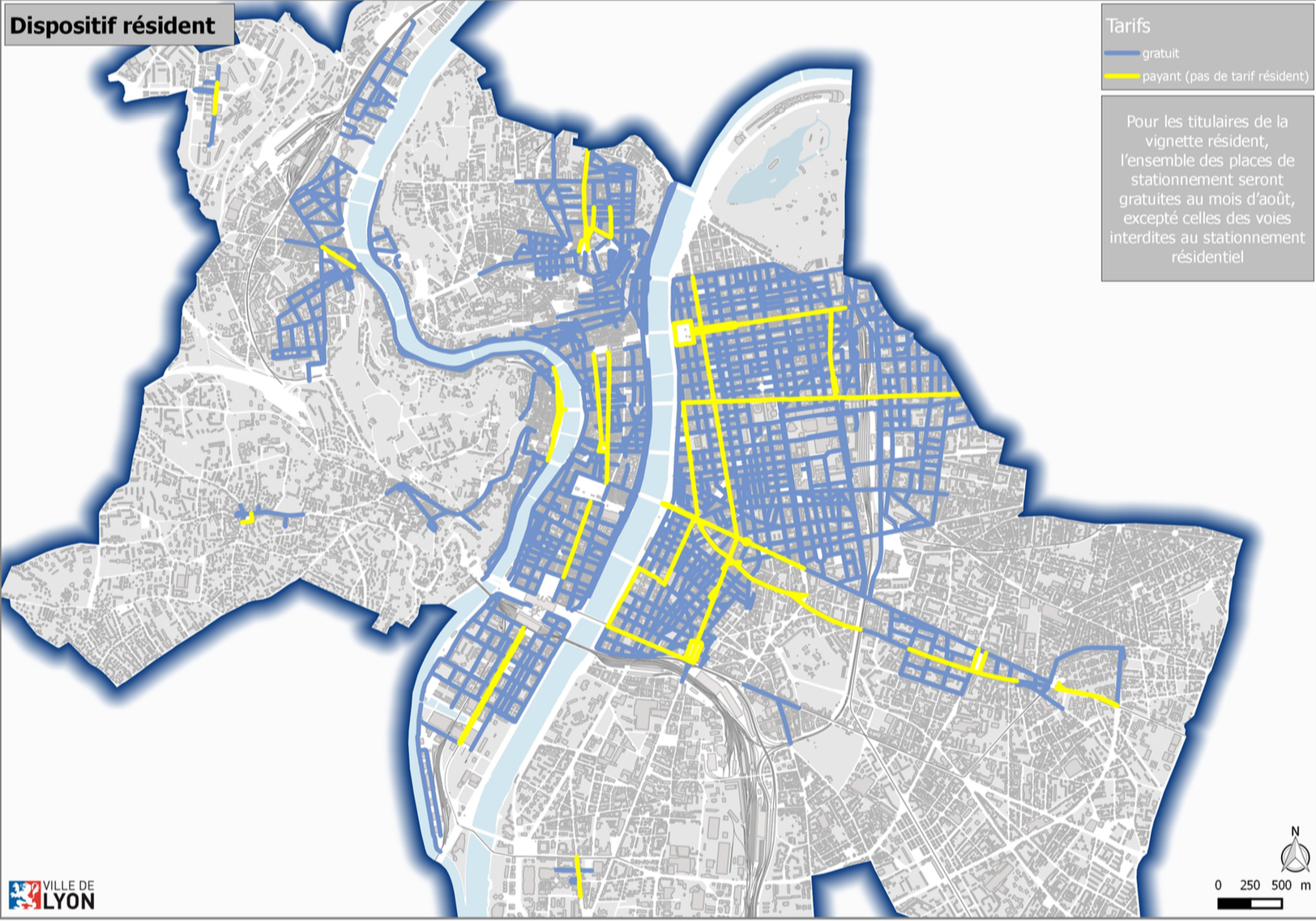 Lyon le plan du stationnement gratuit en août à Lyon Lyon Capitale