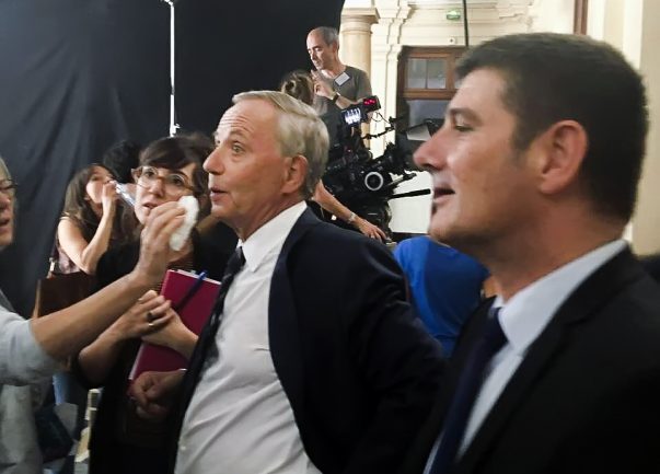 Fabrice Luchini en tournage à Lyon, en août 2018 © DR