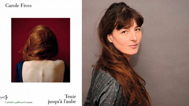 L’écrivaine lyonnaise Carole Fives et la couverture de son livre “Tenir jusqu’à l’aube” © DR (montage LC)