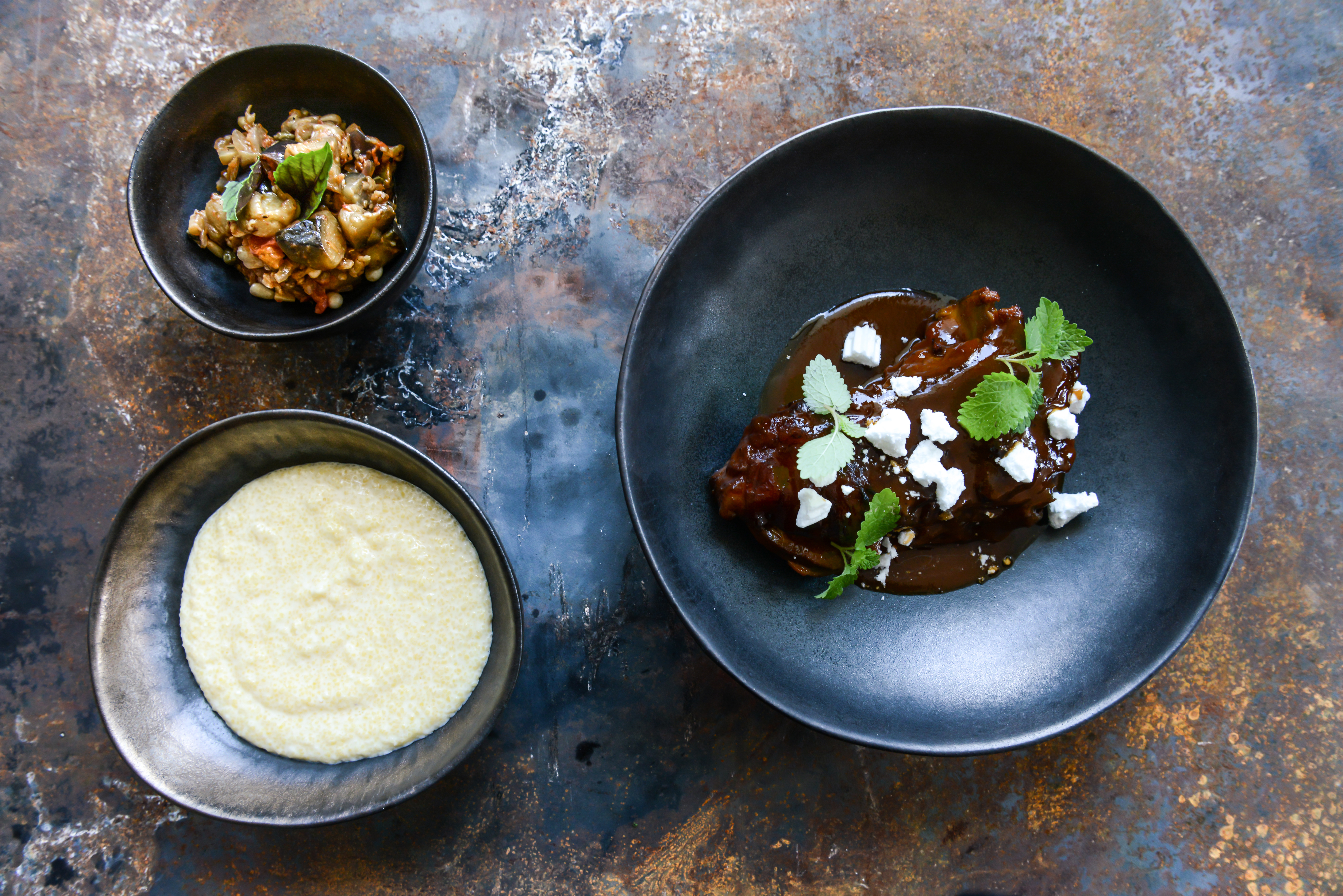 Agneau et caponata d'aubergine (future carte du Grand Réfectoire) © Grand Réfectoire