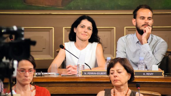 Nathalie Perrin-Gilbert au conseil municipal, le 17 juillet 2017 © Tim Douet