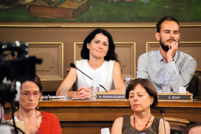 Nathalie Perrin-Gilbert au conseil municipal, le 17 juillet 2017 © Tim Douet