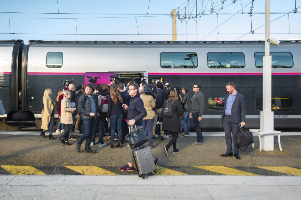 Arrivée de Gérard Collomb à la gare de Perrache, le 3 octobre 2018 © Tim Douet