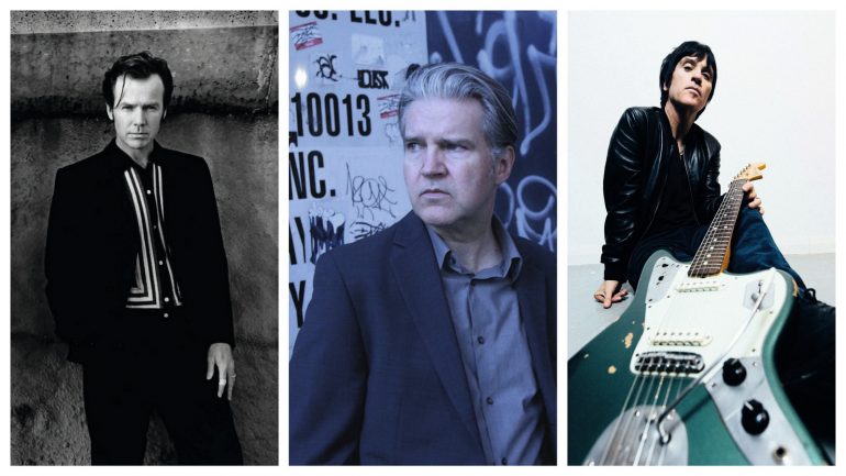 Peter Milton Walsh (The Apartments), Lloyd Cole et Johnny Marr © DR / Kim Frank / Niall Lea (montage LC)