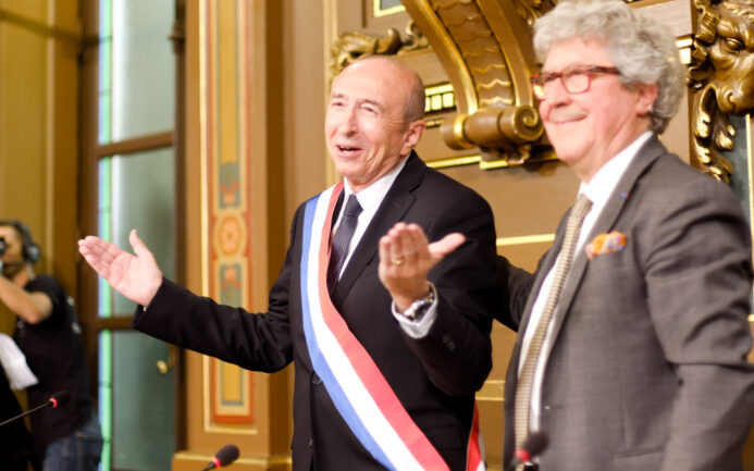 Gérard Collomb juste après sa réélection comme maire de Lyon, le 5 novembre 2018 © Tim Douet