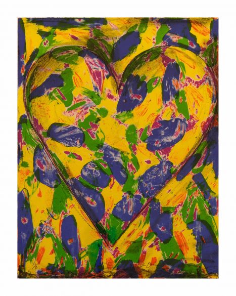 Jim Dine – Blue Heart, 2005. Lithographie originale sur vélin d’Arches (galerie Françoise Besson)