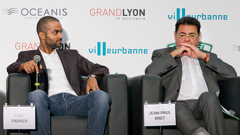 Tony Parker et Jean-Paul Bret à Villeurbanne en 2015 © Tim Douet