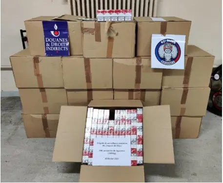 Pres De Lyon 800 Cartouches De Cigarettes De Contrebande Saisies Par Les Douanes