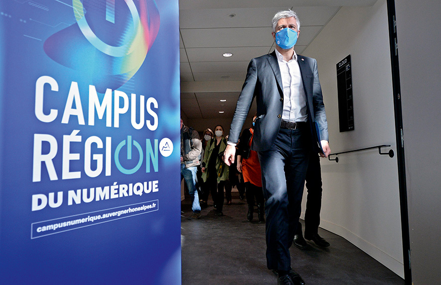 Laurent Wauquiez lors de l'inauguration du campus du numérique