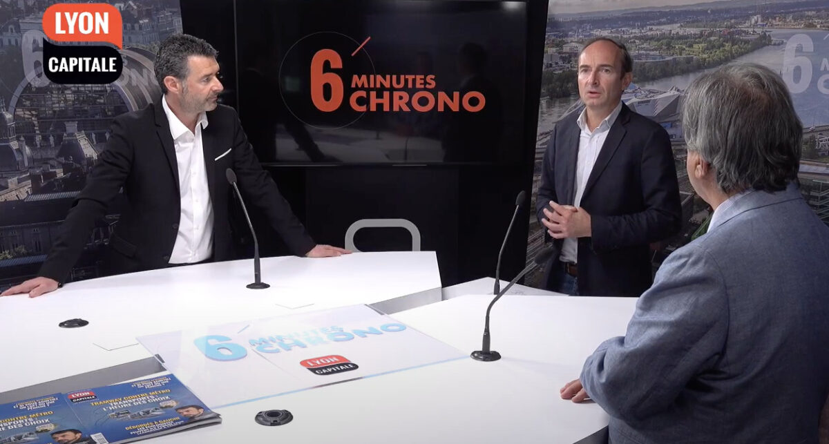 Franck Morize et François Turcas sur le plateau de l'émission télé "6 minutes chrono"