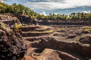 intérieur d'un volcan 