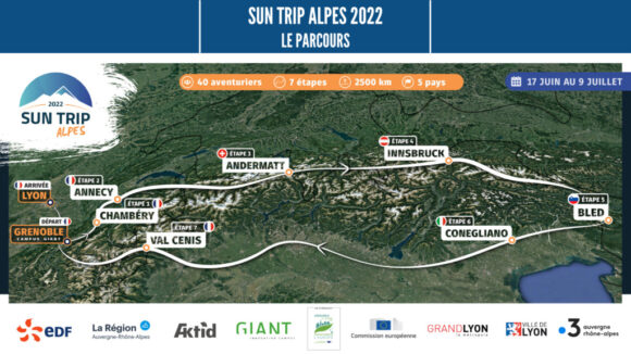 Le parcours du rallye en vélo solaire Sun Trip