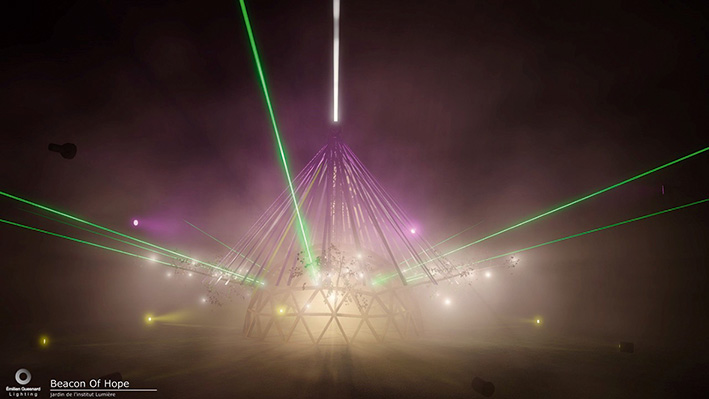 Beacon, l'oeuvre du jardin des Lumières