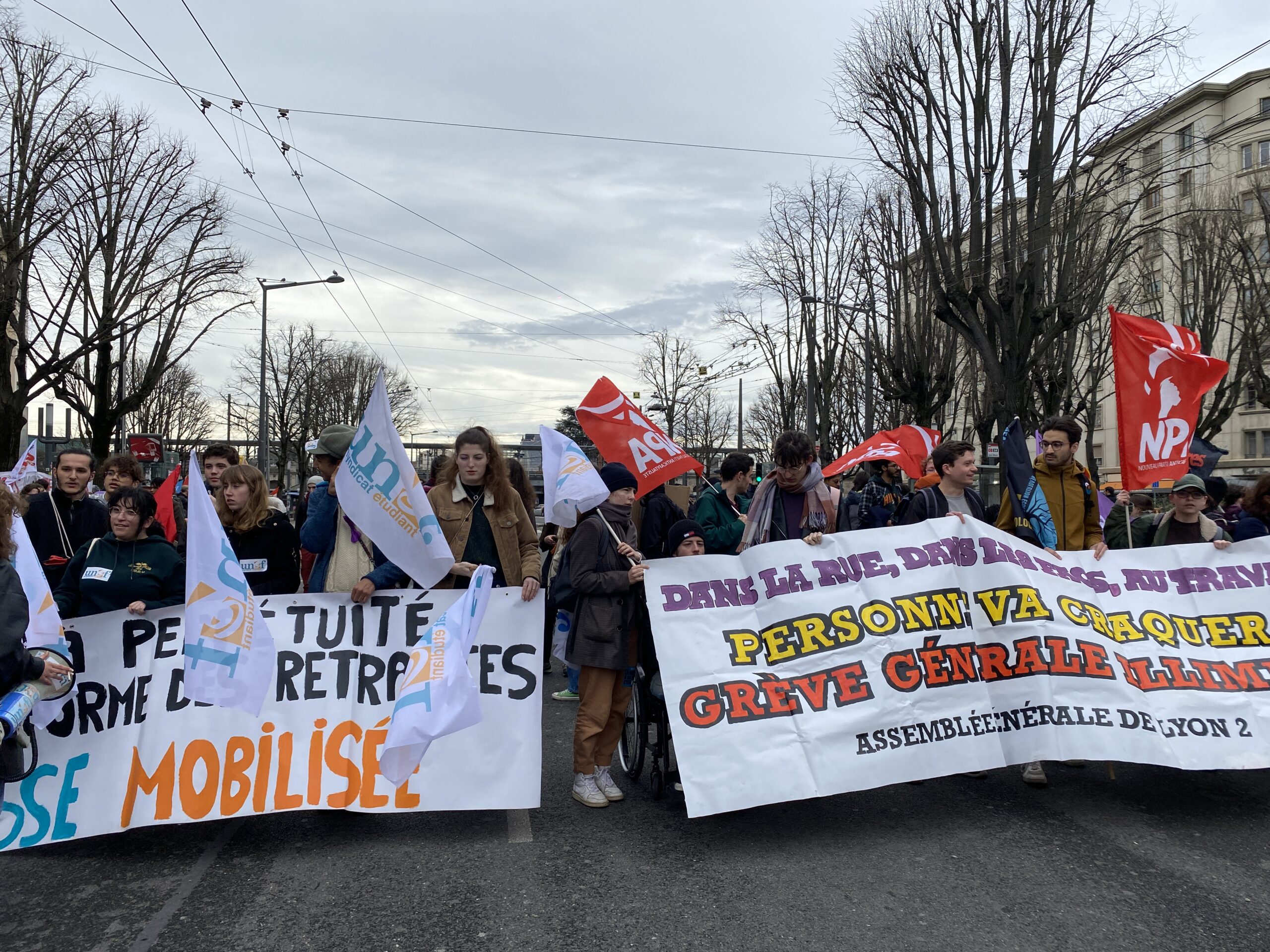 Manifestation étudiante contre la réforme des retraites