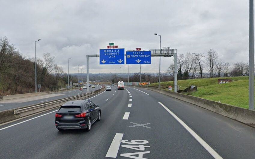 A46 SUD Lyon fermée