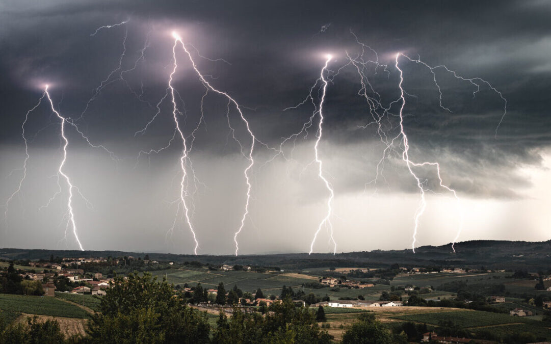 Orage, foudre dans le Rhône