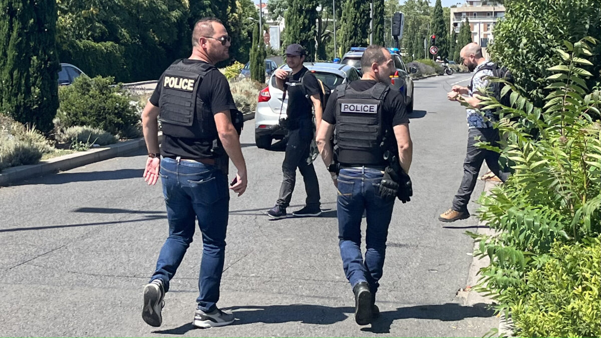 Les policiers de Vénissieux lors de la marche pour Nahel - 8 juillet 2023