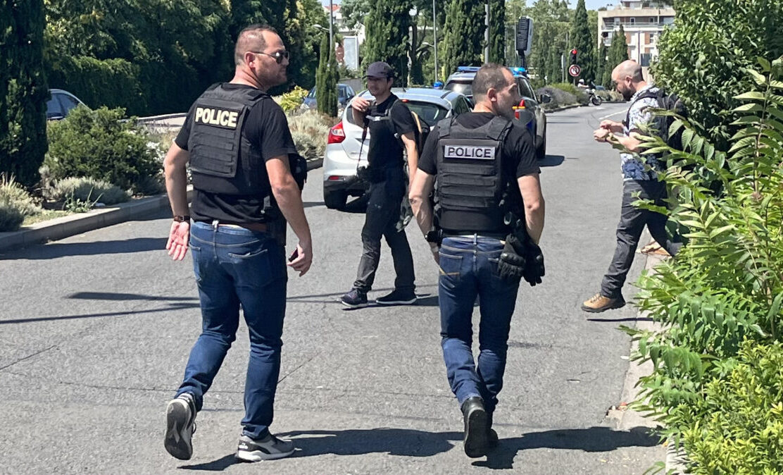 Les policiers de Vénissieux lors de la marche pour Nahel - 8 juillet 2023