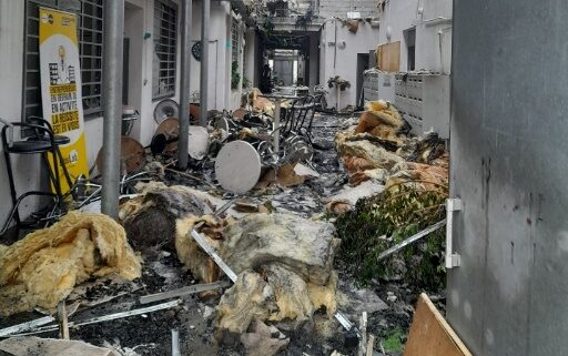 L'intérieur de la coursive de Saint-Fons après l'incendie