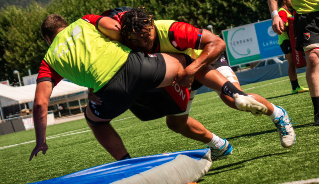 Séance d'entrainement d'Oyonnax avec la nouvelle recrue Leva Fifiat