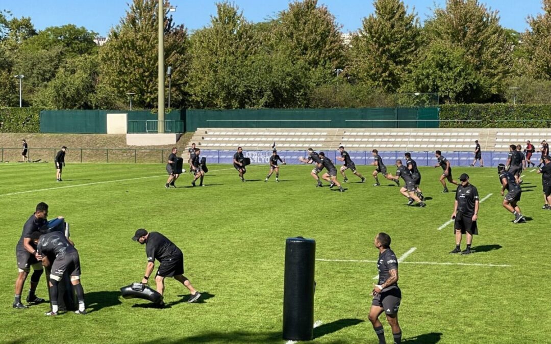 Entrainement des All Blacks à Lyon durant la coupe du monde de rugby 2023