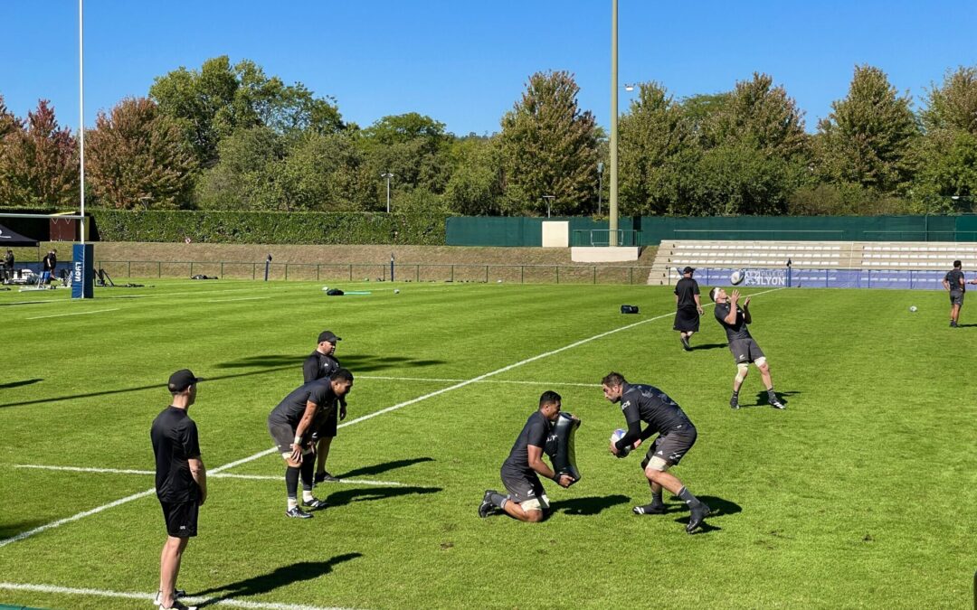 Entrainement des All Blacks à Lyon durant la coupe du monde de rugby 2023