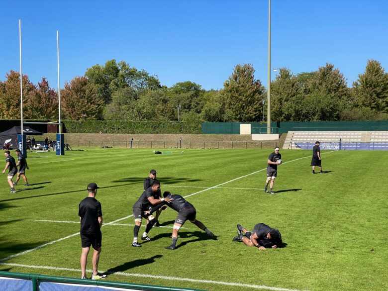 Entrainement des All Blacks à Lyon durant la coupe du monde de rugby 2023