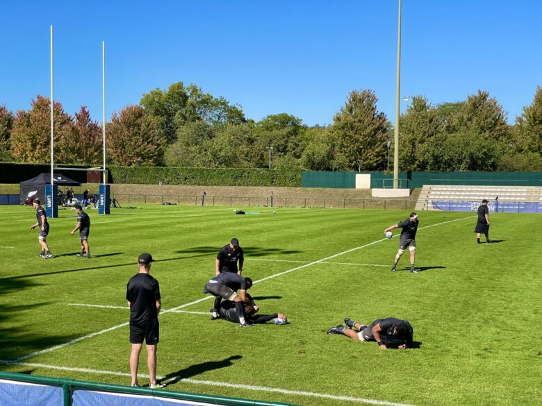 Entrainement des All Blacks à Lyon durant la coupe du monde de rugby 2023