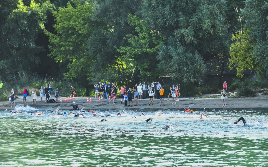 Les participants dans l'eau du Rhône @SébastienFerrao